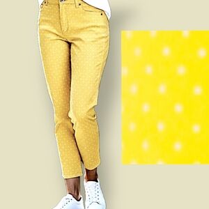 💐Basic Edition Yellow Jeans With White Polka Dots